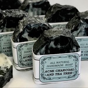 Charcoal and Tea Tree Soap ~ Handcrafted ~ 4 oz.